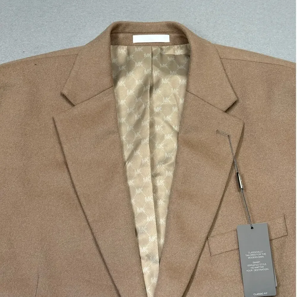 Michael Kors Men's Wool Cashmere Blend Lux Classic-Fit Sport Coat Camel 46R $395